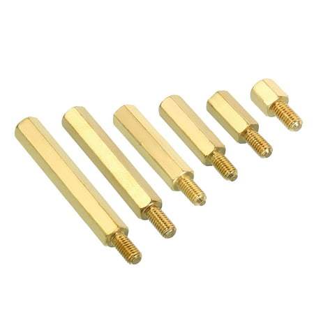 

Uxcell M3 Standoff Screws 60 Pack Brass Hex PCB Standoffs Gold Tone