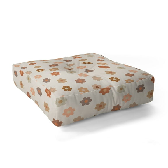 Society6 Iveta Abolina Medium Daisies Terracotta Square Floor Pillow