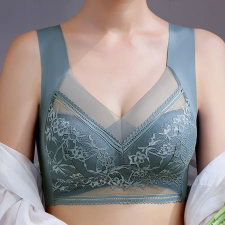

ELFINDEA Women s Solid Color Seamless Beautiful Back Large Size Push Up Lace No Steel Bra