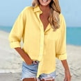 thumbnail image 2 of Casual Outfits for Women Shirts With Pockets Long Sleeve Down Shirt Blouse Loose Fit Vacation Beach Work Tops Clothes Womens Fashion Clothing, 2 of 4