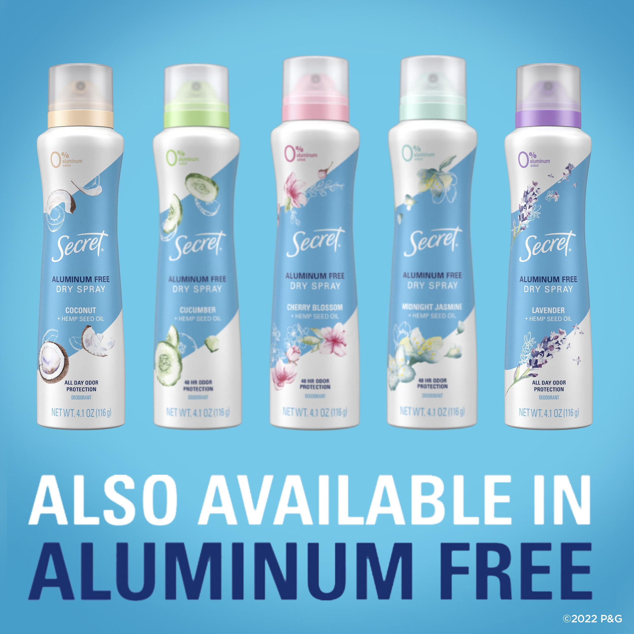 Secret Dry Spray Aluminum Free Deodorant for Women, Vanilla and Argan Oil,  4.1 oz Twin Pack 
