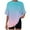 Sky Blue, variant on Oversized Tshirts T-Shirts for Women Trendy Gradient Color Chest Pocket Crew Neck Loose Tee Shirt Summer Tops (M, Wine)