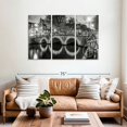 thumbnail image 2 of Elephant Stock Modern View Amsterdam Wall Art - Horizontal Multi Panel Canvas - Living Room Wall Decor - Places Multi Panel - Gray And Black Decor By Melanie Viola - 57" x 36", 2 of 4