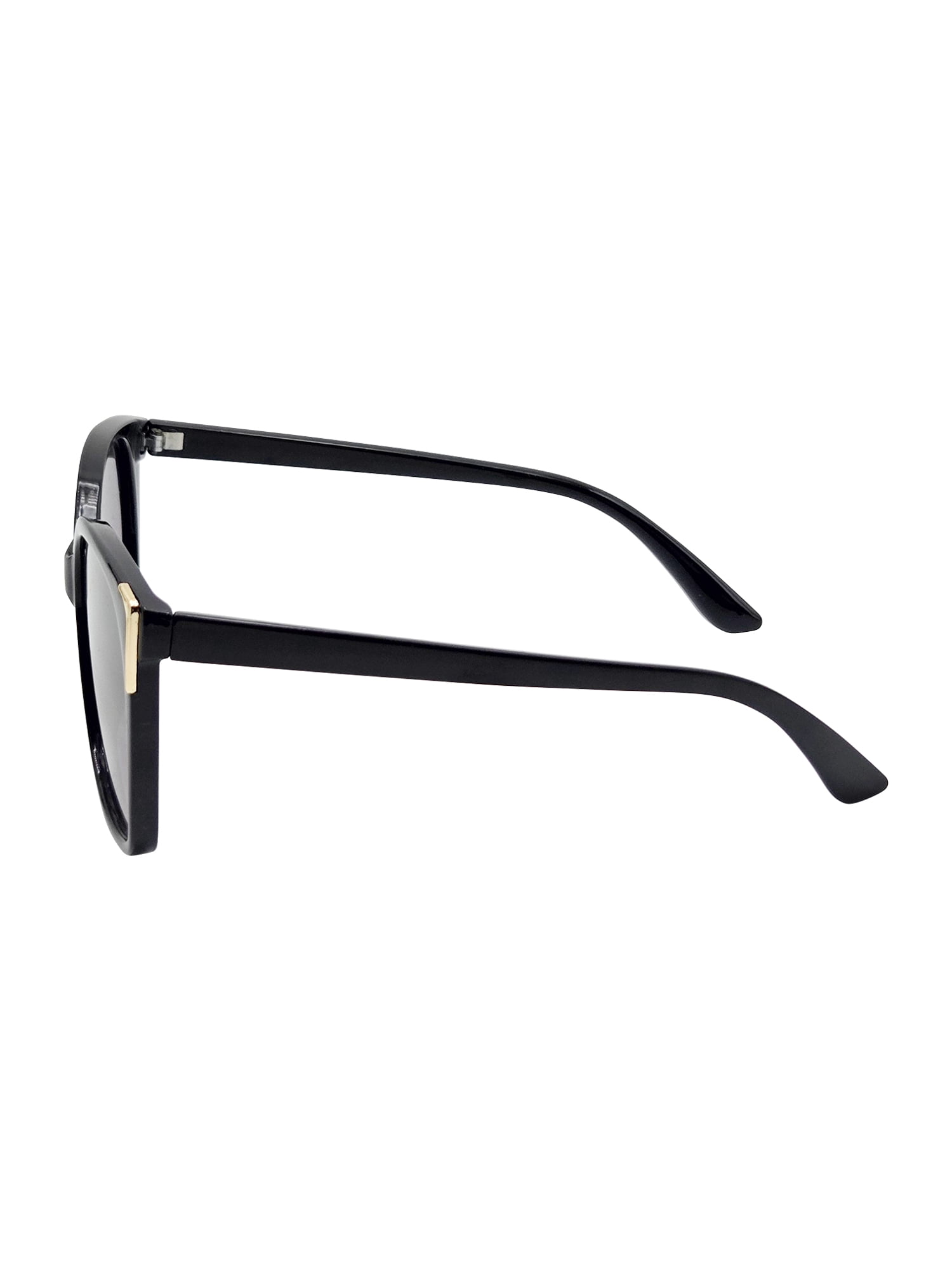 Womens Plastic Oversize Square Black Frame Smoke Lens Sunglasses