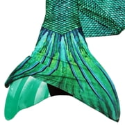 Sun Tail Mermaid Swim Set, Siren Green Mermaid Tail and Green Monofin for Swimming, Size - Teen and Adult Medium (JM)