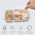 thumbnail image 4 of Bentgo Prep - 20-Piece 2-Compartment Reusable Meal Prep Containers with Lids, PFAS & BPA Free Materials, Durable, Microwave, Freezer, & Dishwasher Safe To Go Food Storage (Silver), 4 of 8