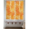 thumbnail image 6 of Bedroom Curtains 63 Inches length, Botanical Orange Yellow Window Treatment Curtain Drapes, Modernism Tropical Palm Leaf Rod Pocket Curtain Panels for Living Room Kitchen, 42"x63", 2 Panels, 6 of 7
