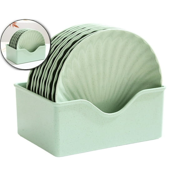 VQPeo 10 Pcs Wheat Straw Plates, 5.9 Inch Lightweight Unbreakable Dinner Dishes Plates Set, Fruit Dish, Side Dish Plate, Home Storage Plate