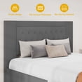 thumbnail image 3 of Dextrus Queen Size Storage Bed Frame with Tufted Headboard, No Box Spring Needed, Grey, 3 of 5