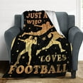 thumbnail image 4 of Just A Boy Who Loves Football Throw Blanket 60"X50" Soft Flannel Blankets for Bed Couch Plush Cozy Blanket for Adults Kids Micro Fleece Throws, 4 of 6