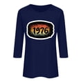 thumbnail image 4 of Birthday Gift Tees For Women Crew Neck 3/4 Length Sleeve Pullover Tops Vintage Casual Loose 1976 Print T Shirts (L, Blue), 4 of 4