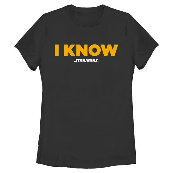 Women's Star Wars Han Solo I Know  Graphic Tee Black X Large