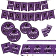 thumbnail image 1 of IROINID Party Supplies and Decorations,Graduation Party Decorations,Graduation Season Themed Party Disposable Tableware Paper Plates Paper Cups Paper Napkins Tablecloths Decorations 6-Piece Set, 1 of 6