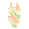 thumbnail image 4 of Grblisyd Girls Swimsuit Cut Out One Piece Bathing Suit Gradient Tie Dye Swimwear Size 10-12, 4 of 5