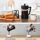 thumbnail image 4 of French Press Coffee & Tea Maker 12Oz Thickened Borosilicate Glass Coffee Press Rust-Free and Dishwasher Safe Black, 4 of 5