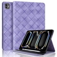 thumbnail image 1 of for iPad Air 13 inch (2025 M3/2024 M2) Case, Rhombus Grid Pattern Multiple Viewing Angles Stand Slim Folio Cover (Purple), 1 of 7