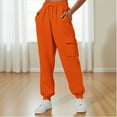 thumbnail image 2 of JJHGVB Baggy Sweatpants Drawstring Pants Women Cotton Sweatpants Work Slacks for Women Sweat Pants for Women Ladies Sweat Pants Athleta Pants Women Orange 3XL, 2 of 9