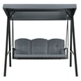 thumbnail image 5 of Topbuy 3-Person Patio Swing Seat Outdoor Porch Swing All Weather Hammock w/Adjustable Canopy & Cushions Gray, 5 of 5