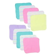 Spasilk Baby Washcloth Wipes Set for Newborn Boys and Girls, Terry Bath Scrub, Pack of 10, Aqua Bubbles