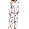 thumbnail image 4 of SOFTCCLO Womens Pajamas Set Valentine's Day Theme Print Long Sleeve Shirts Pants Casual Cozy Loungewear Nightwear 2 Piece Sets for Women Red M, 4 of 9