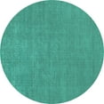 thumbnail image 1 of Ahgly Company Machine Washable Indoor Round Oriental Turquoise Blue Industrial Area Rugs, 5' Round, 1 of 4