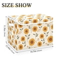 thumbnail image 5 of Yayeee Collapsible Cube Storage Bin with Lid Fabric Closet Decorative Basket with Handles, Beige Sunflower Pattern, 5 of 7
