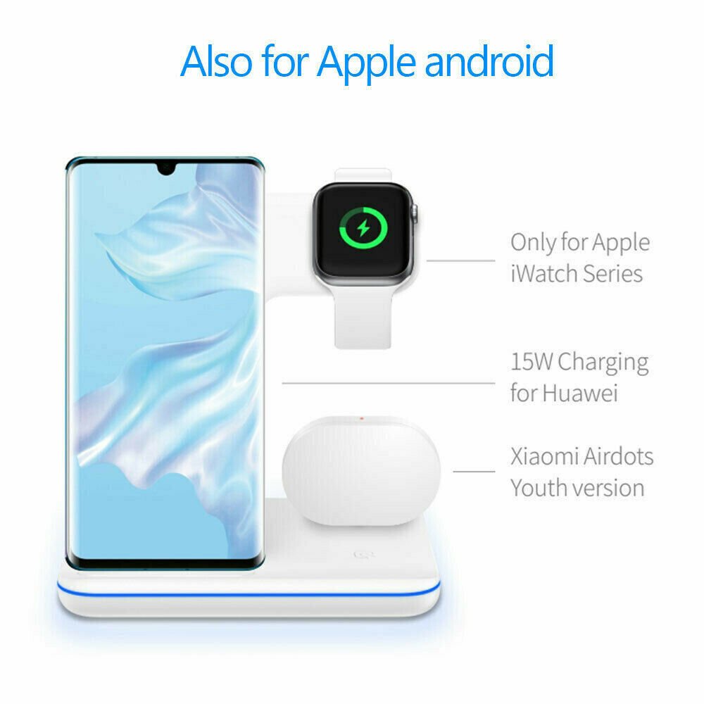 LINKPAL Wireless Charger,3 in 1 Wireless Charging Station for Apple