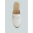 thumbnail image 6 of YASHTA White Patent Studded Flat Mules, 6 of 6
