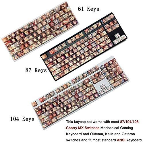 XVX PBT Keycaps 108 Keys Japanese Anime Style Keycaps Five Sided