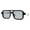 Black White (Gray), variant on Geometric Square Flat Top Sunglasses Retro Unisex UV 400 Grey Tortoise, Pink