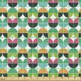 thumbnail image 2 of Ambesonne Colorful Fabric by the Yard Upholstery, Geometric Leaf Style Motif, 10 Yards, White and Multicolor, 2 of 5