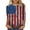 Red, variant on IROINNID 4th of July T-Shirt For Women Fashion Mid-length Blouse Casual Tops Round Neck Women Tops USA 4th Of July