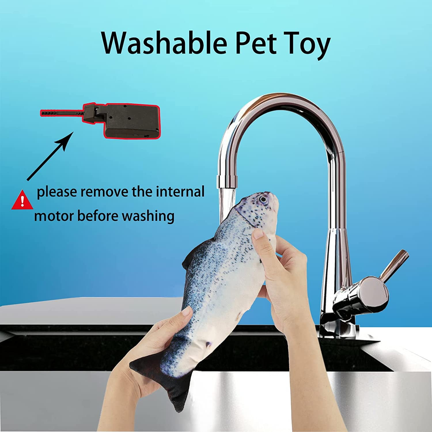 Floppy Fish Cat Toy, Realistic Flopping Fish Rocking Dog Toy, Electric Moving Fish with Interactive Function Cat Toy Pets Chew Bite Supplies Motion Sensor, USB Charged for Cat Exercise(Orange Roughy)
