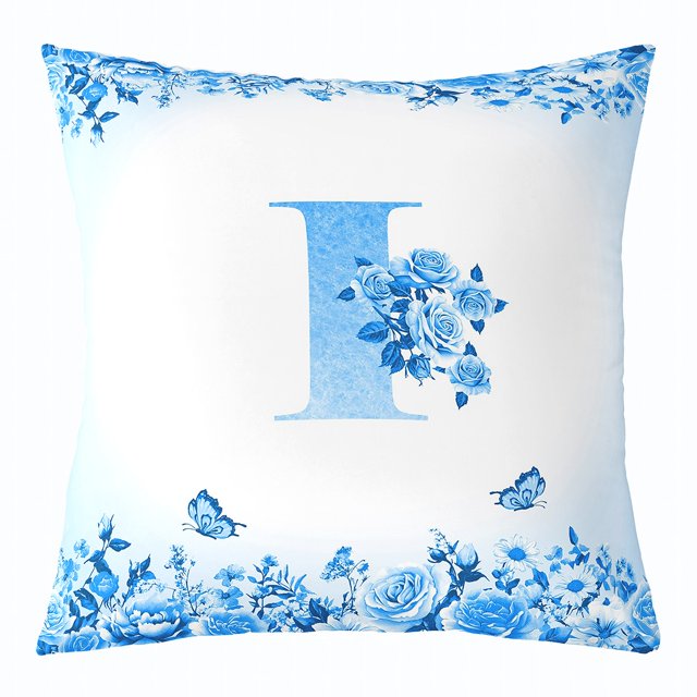 Erosebridal Monogrammed Pillow Cases,Personalized Initial Cushion Covers 18x18,Letter Decoration