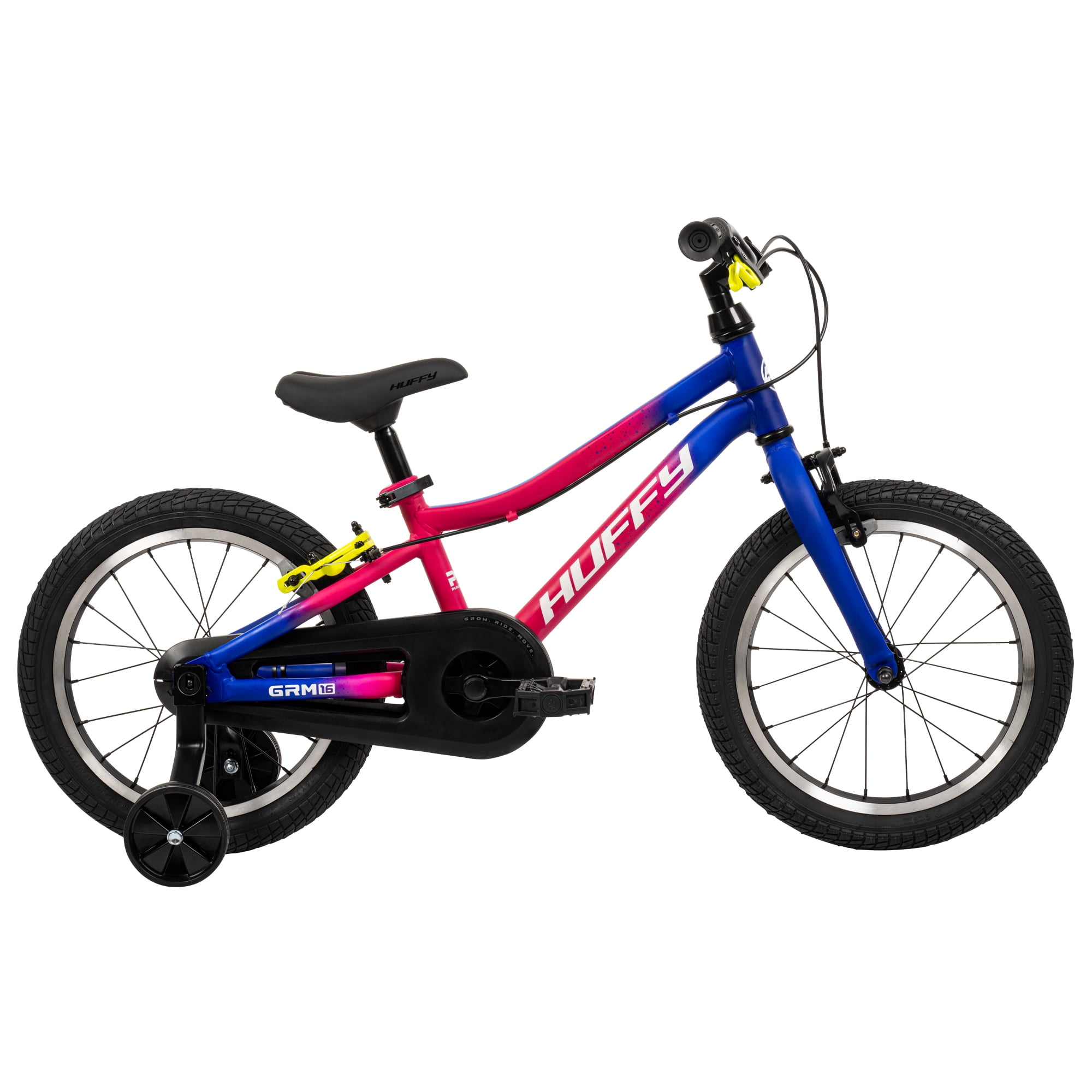 Huffy 16-Inch GRM Kids’ Bike, Multiple Ways to Learn: Balance Mode, Training Wheels & Standard Riding, Triple Brake System, Perfect Fit Frame, Parent Assist Handle, Fits Riders 39"–46" Tall, Ion Blue