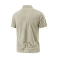 thumbnail image 4 of GrmtClth Men's Quarter Zip Athletic Shirt Short Sleeve Raglan Sleeve Performance Top Quick-Dry Gym Running Sports Activities T-Shirt Khaki XL, 4 of 8