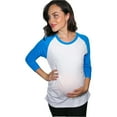 thumbnail image 2 of Maternity Raglan Shirt Comfortable 3/4 Long Sleeve Ruched Pregnancy Baseball Top, 2 of 6
