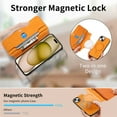 thumbnail image 3 of For iPhone 14 Pro Case with RFID Blocking Card Holder for Women and Men,Compatible with MagSafe,Detachable Wallet 2 in 1 PU Leather Magnetic Snap Flip Kickstand Zipper Pouch Phone Case,Yellow, 3 of 9