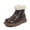 Coffee, variant on JTieacloth Children's Winter New Warm Girls' Leather Shoes Thickened Two Shoes Large Children's Leather Boots,Outdoor Warm Boots Black