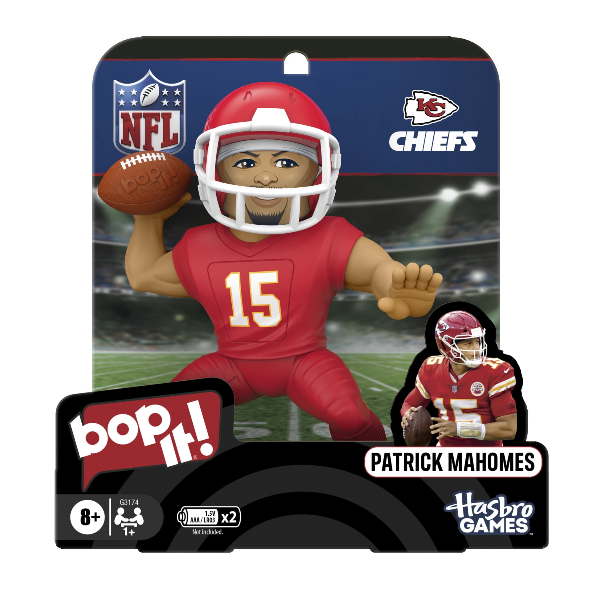 Bop It! Patrick Mahomes Edition Game, Officially Licensed NFL Games for Kids and Teens, 8+
