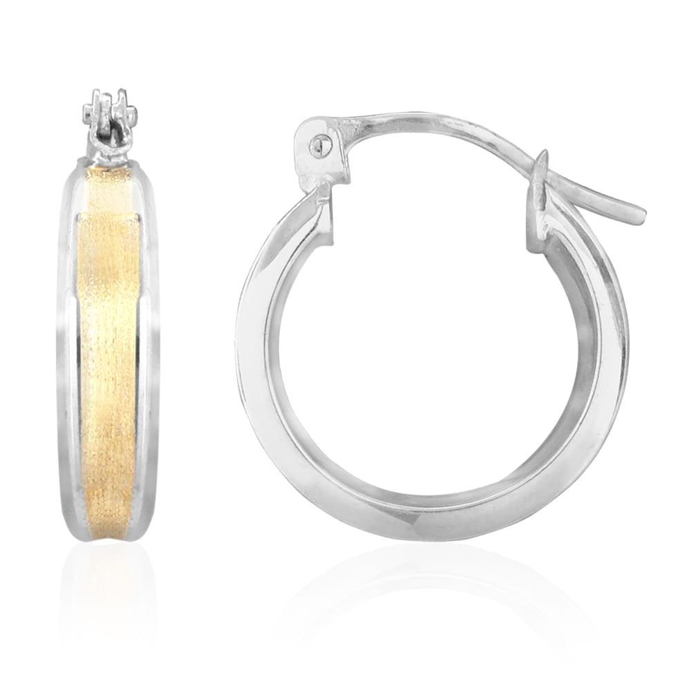 Wjd Exclusives 14k Yellow & White Gold Two Tone Satin Finish Textured