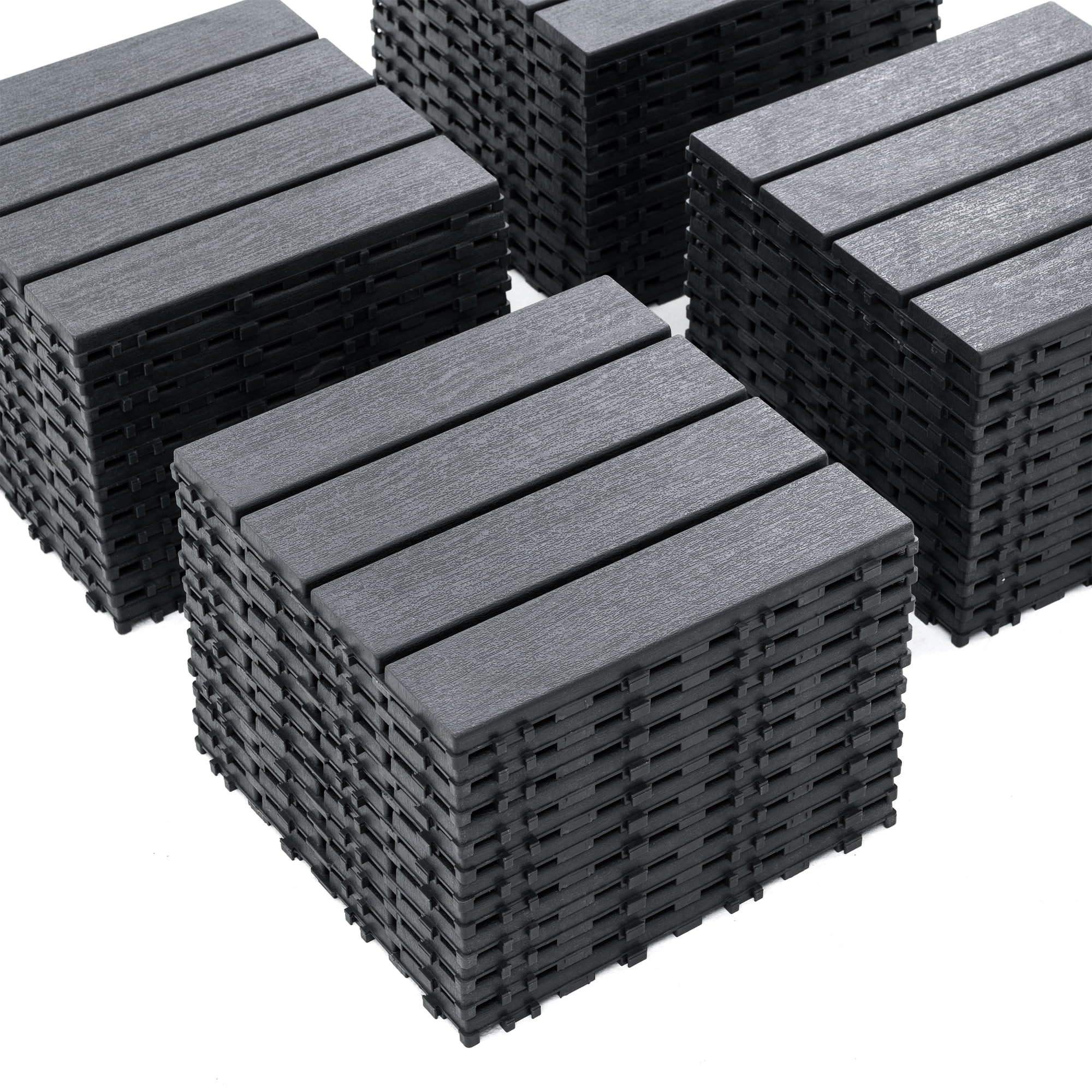 44PCS Plastic Interlocking Deck Tiles,Patio Deck Tiles,12"x12" Square Waterproof Outdoor