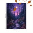 thumbnail image 3 of UXIEQU 12x16 Inch 2D Flat Moonlit Forest Path Wall Art Purple Blue Woodland Nature Inspired Home Decor, 3 of 8