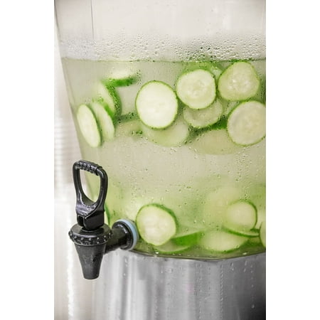 Canvas Print Glass Water Cucumber Healthy Drink Fresh Green Stretched Canvas 10 x