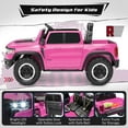 thumbnail image 6 of RAM 24V Ride on Cars for Tow Kids, RAM 1500 RHO 2 Seat Battery Powered Ride on Toys with Remote Control, 4 Wheels Suspension Trunk, LED Light, MP3 Player, Electric Car for Kids Boy Girl Gift, Pink, 6 of 10