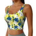 thumbnail image 2 of Vsdgher Lilies Flowers Print Women Sleeveless Athletic Tank Top Built-in Bra Camisole Sports Vest for Yoga Running Fitness Exercise with Removable Pads, 2 of 8