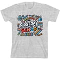 thumbnail image 3 of Happy First Day of School Adult Heather Gray Crew Neck Short Sleeve Tee-Medium, 3 of 4