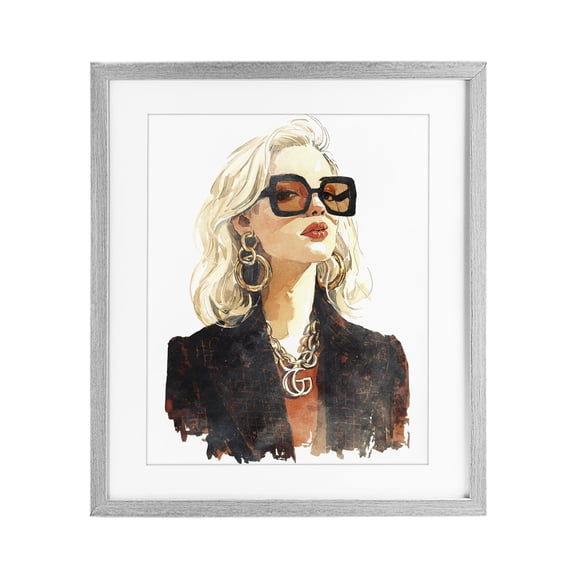 Stupell Industries Luxurious Gilded Gaze Gray Framed Print Under Glass, design by Svetlana Aleynikova