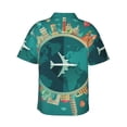thumbnail image 3 of Bixox Men's Hawaiian Shirts Men's Around The Planet Print Short-Sleeve Shirt-3X-Large, 3 of 8