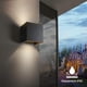 thumbnail image 4 of Lámpara de pared LED GHB 7W Lámpara de pared con diseño de ángulo de haz ajustable Lámpara de pared LED resistente al agua IP 65 2700K blanco cálido negro [clase energética A +] Adepaton LL-0151, 4 of 7